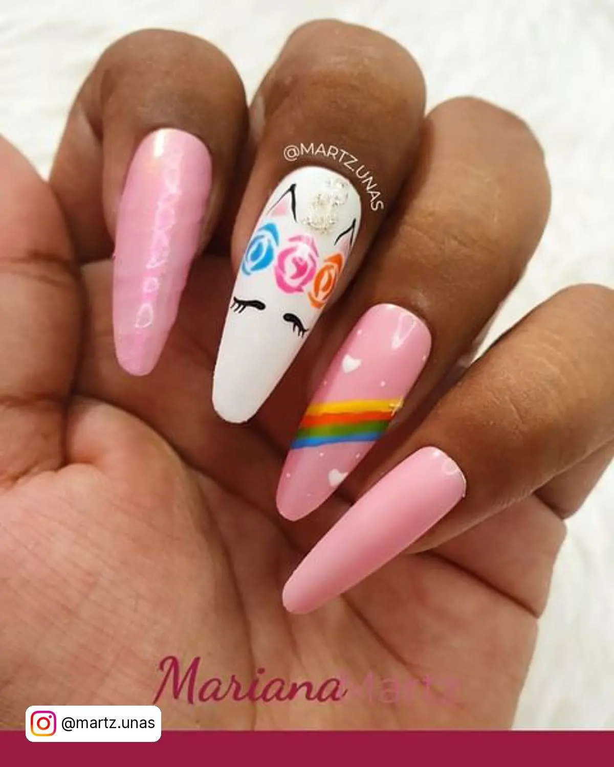 Pink Unicorn Nail Design