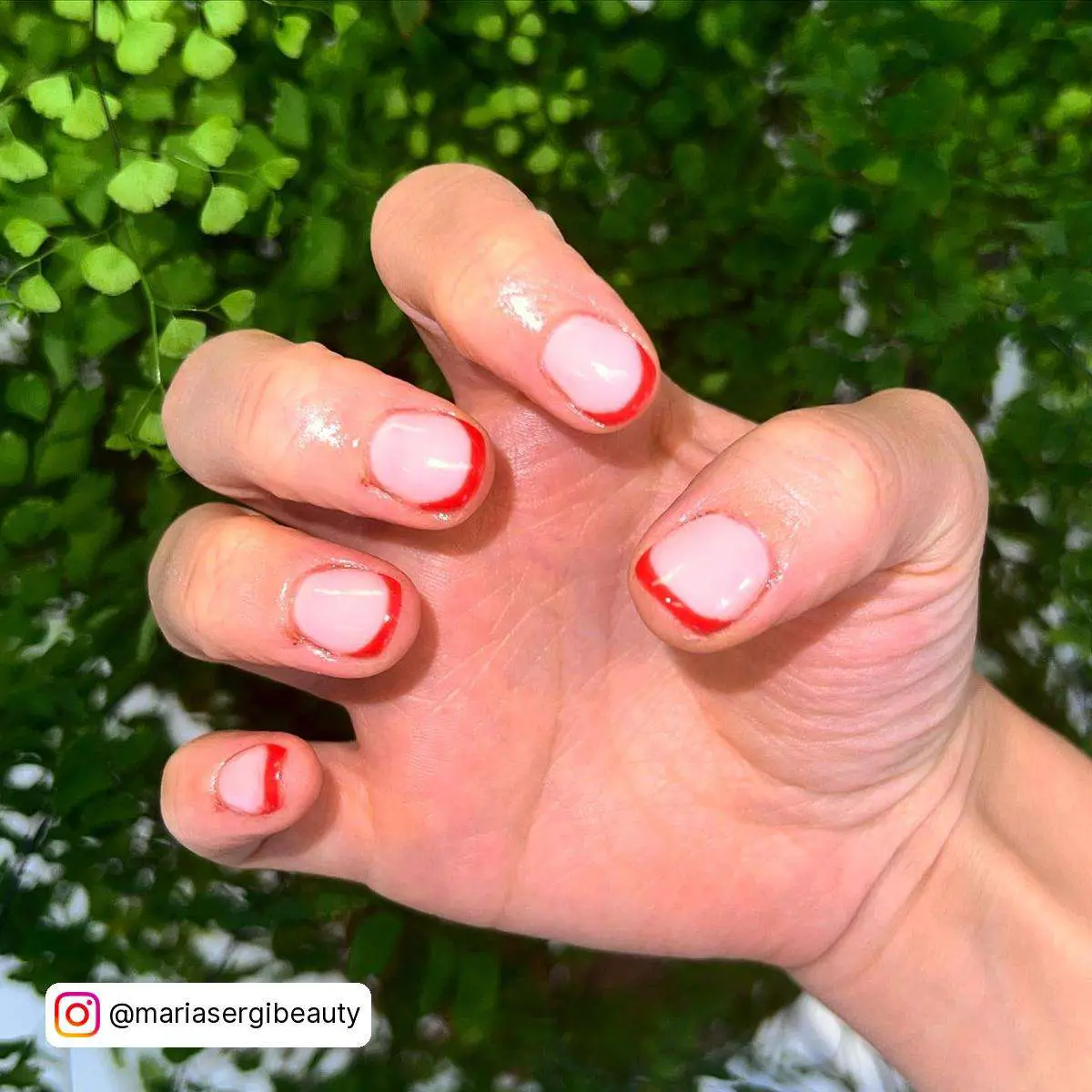 Red French Tip Nail