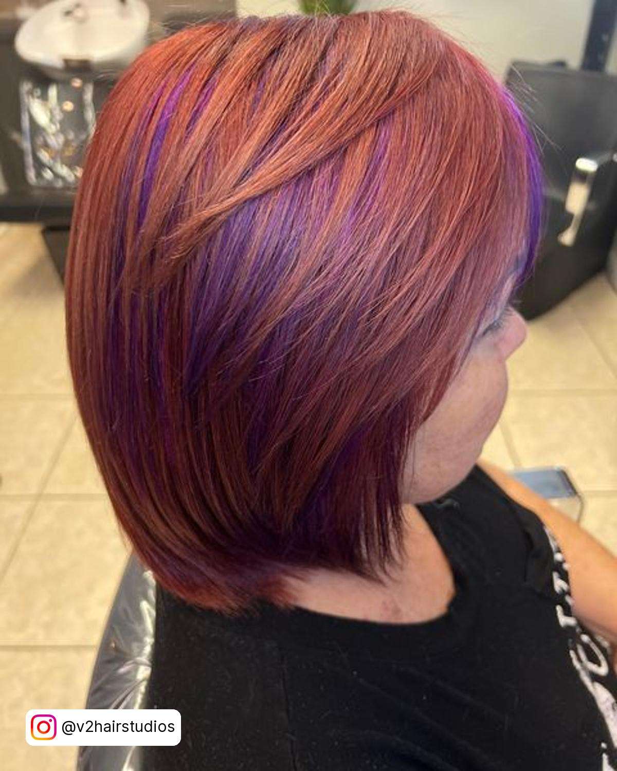 Red Hair With Purple Highlights