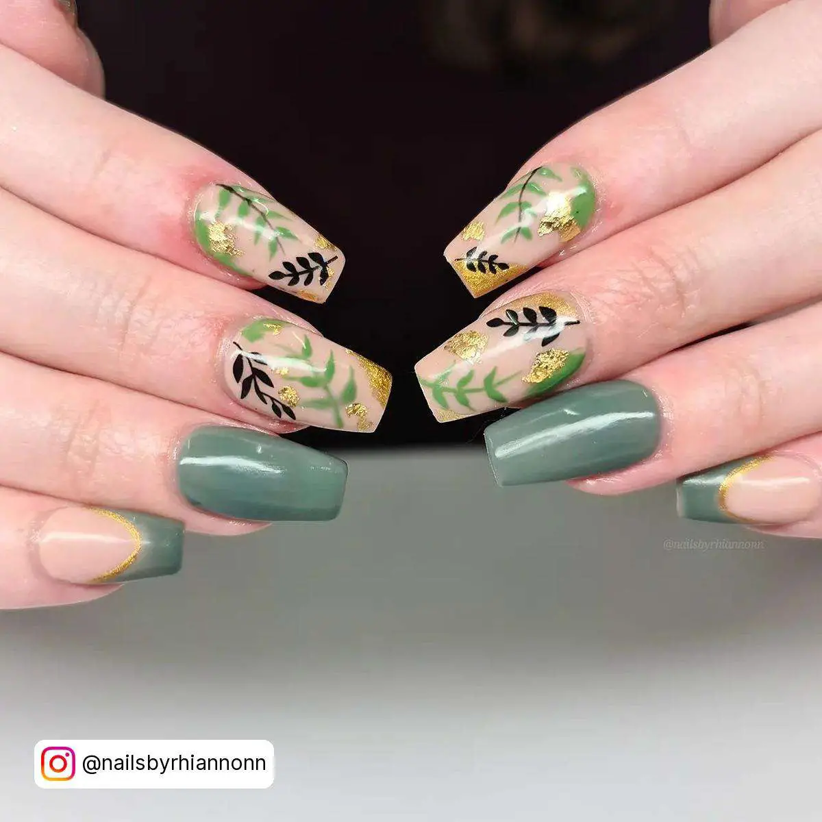 Sage Green Acrylic Nails