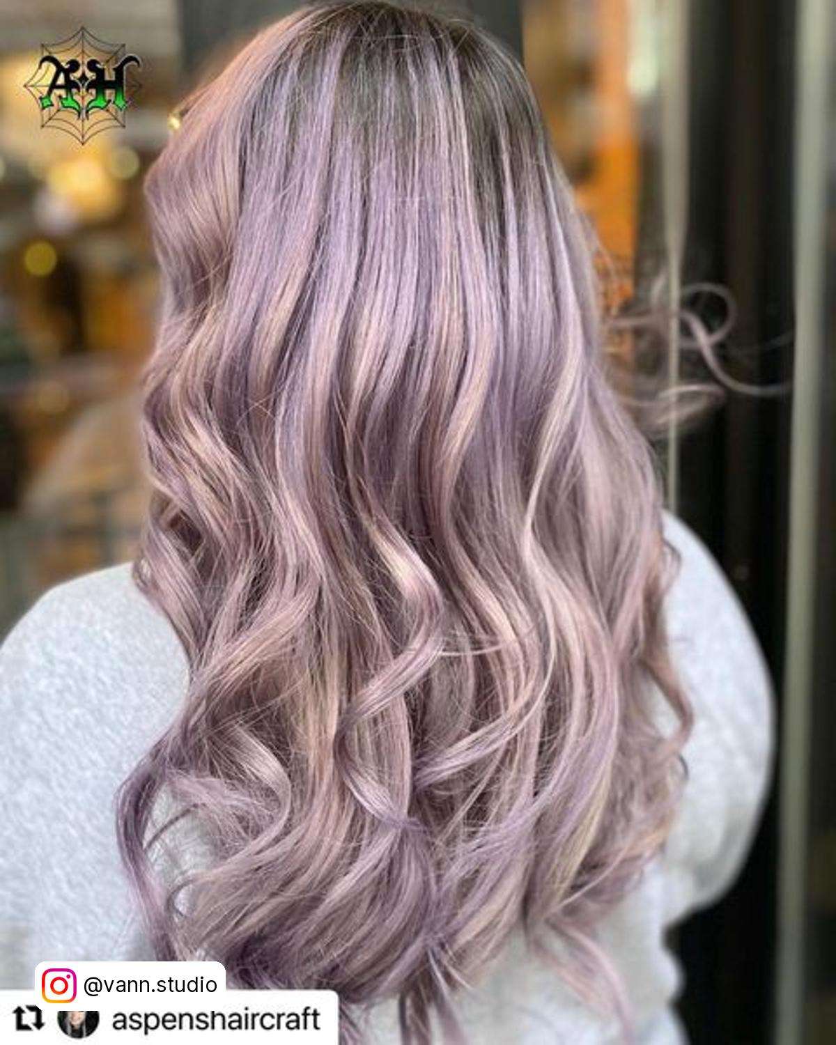 Silver Hair Purple Shadow Root