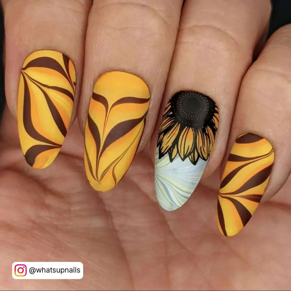 Sunflower Nail Design