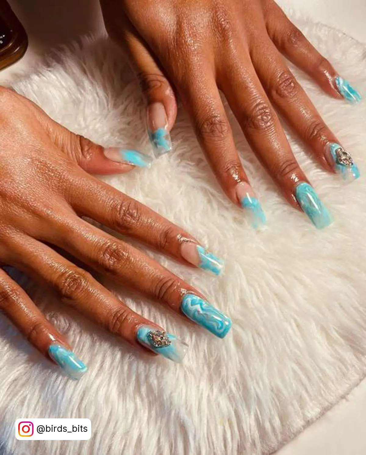 Winter Ice Blue Nails