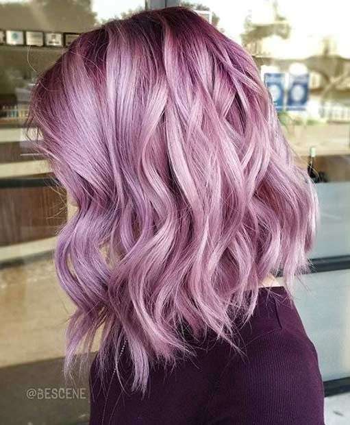 Dusky Pink And Purple Hair