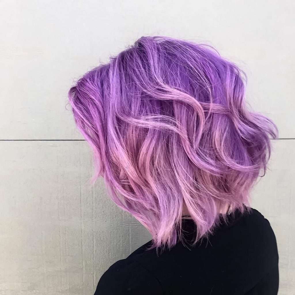 Shorter Purple And Pink Hair Looks 