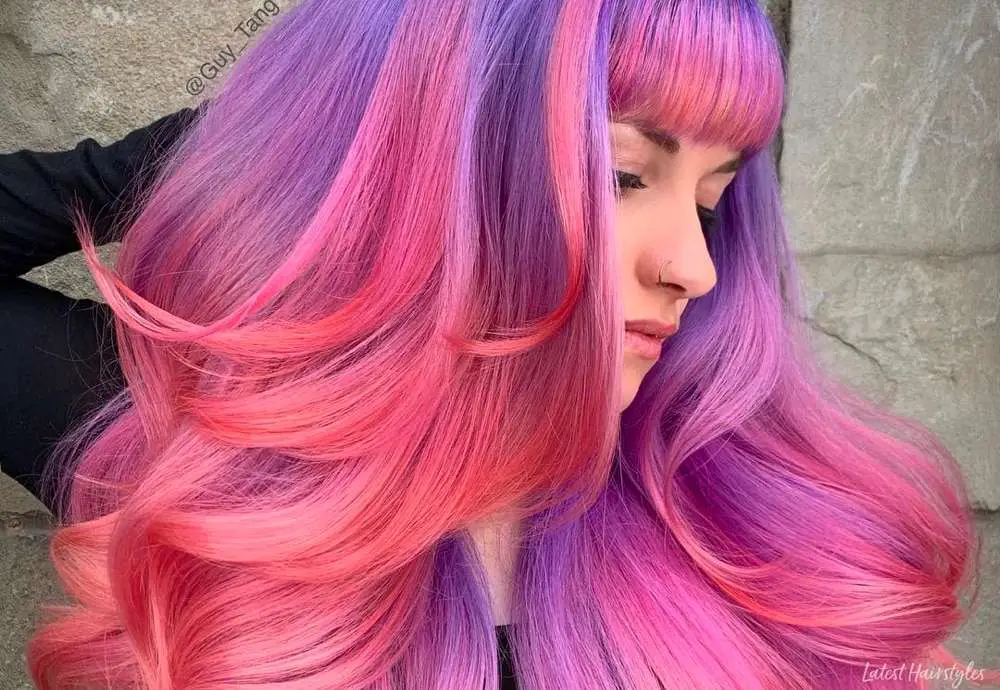 Super Bright Pink And Purple Hair