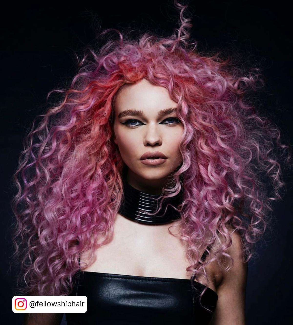Big Pink Curly Hair