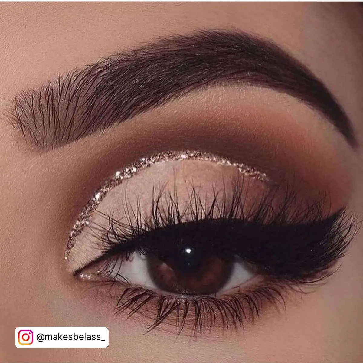 Brown Cut Crease With Glitter