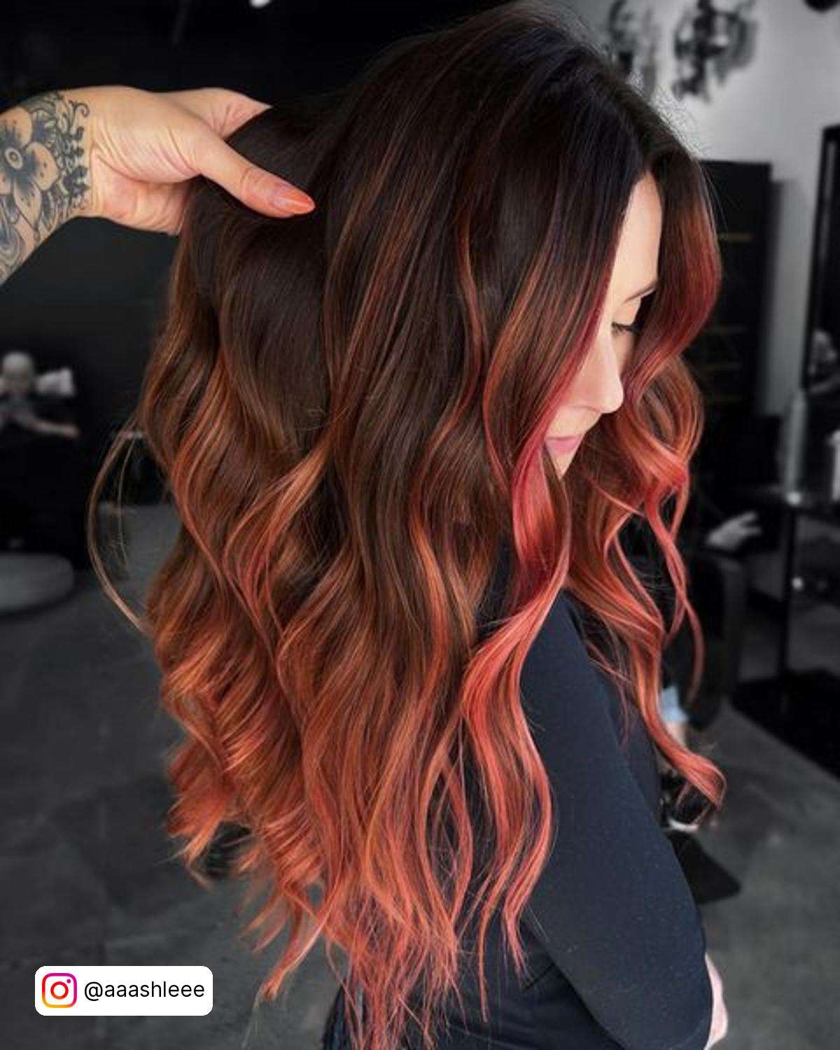 Brown Hair Pink Highlights