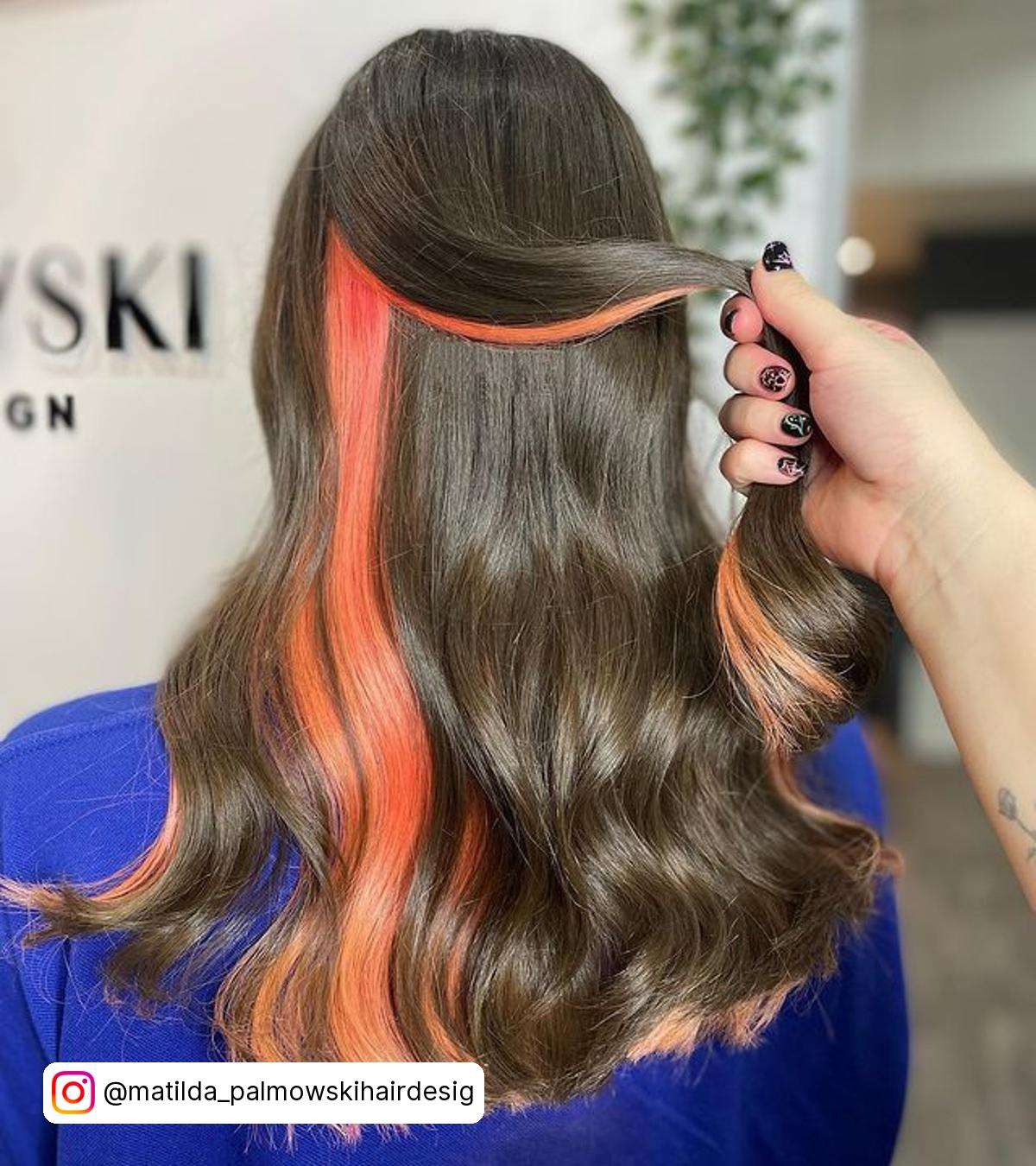 Brown Hair With Pink Highlights Underneath