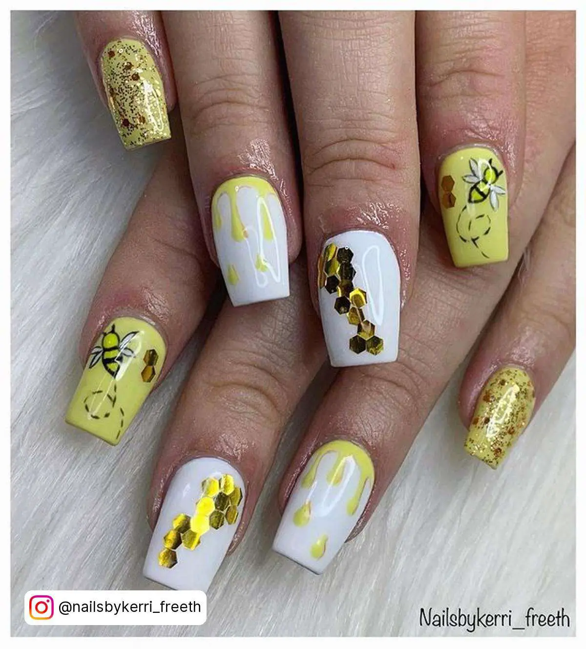 Bumble Bee Nails Designs