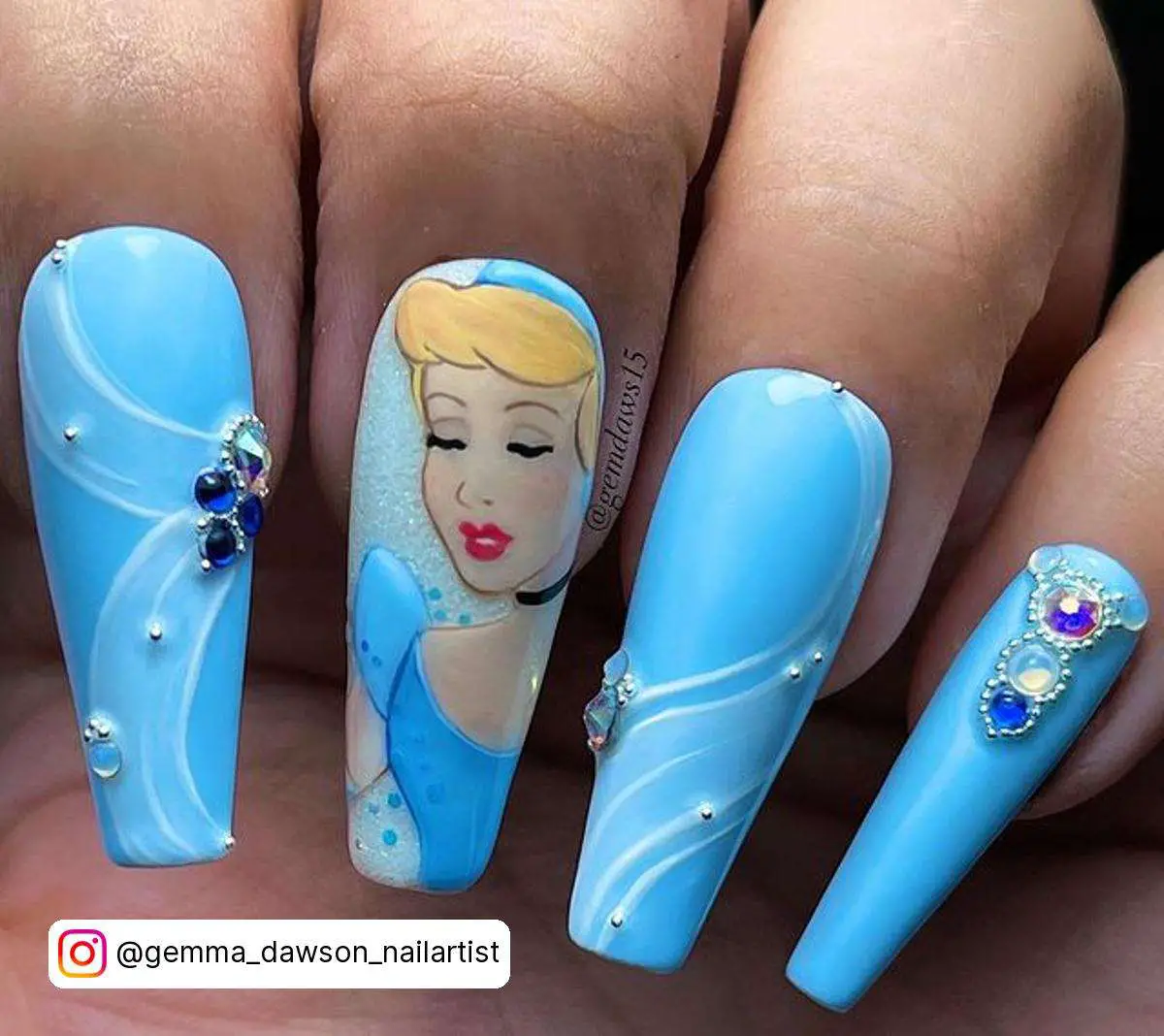 Cinderella Coffin Nails