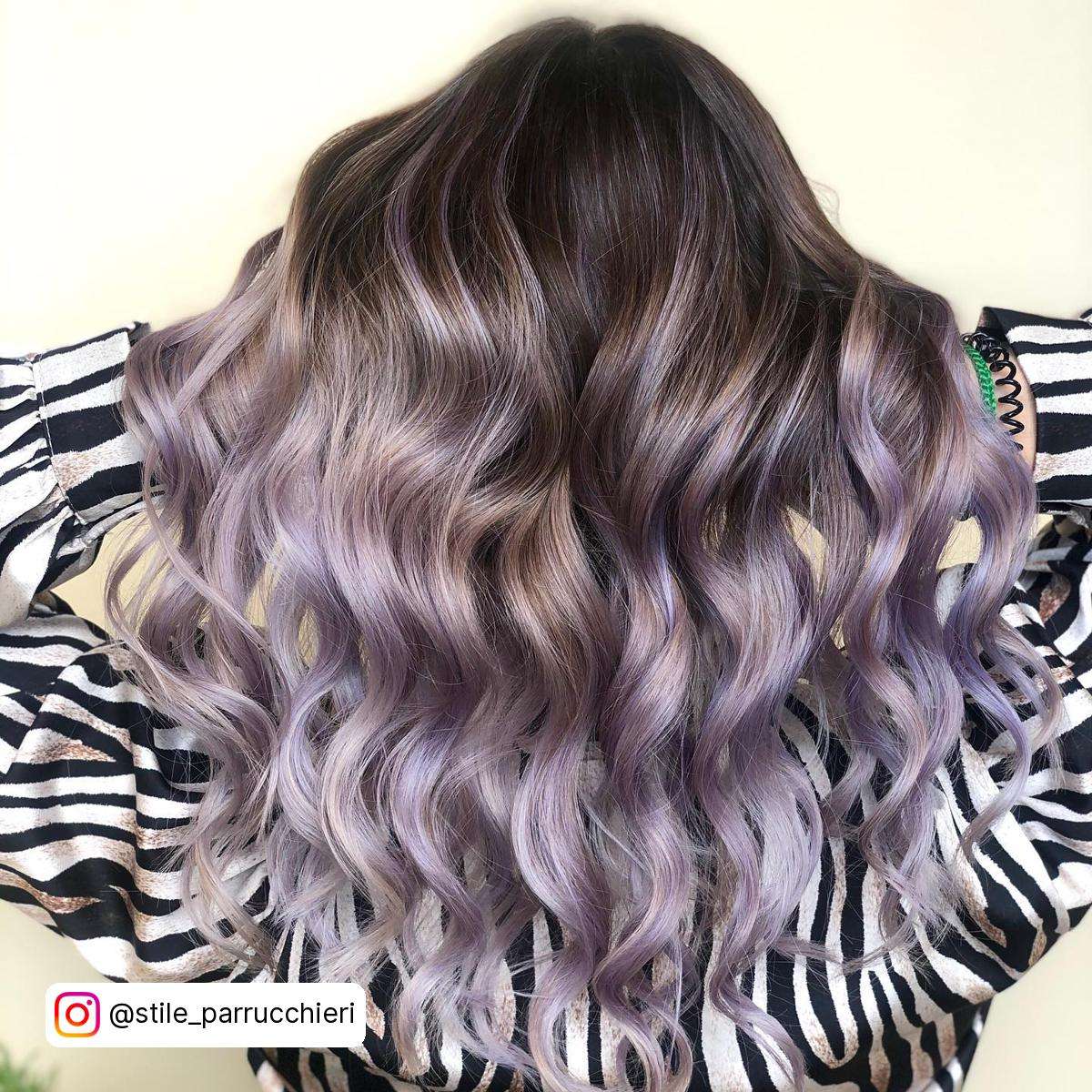 Dark Brown Hair To Lilac Ombre