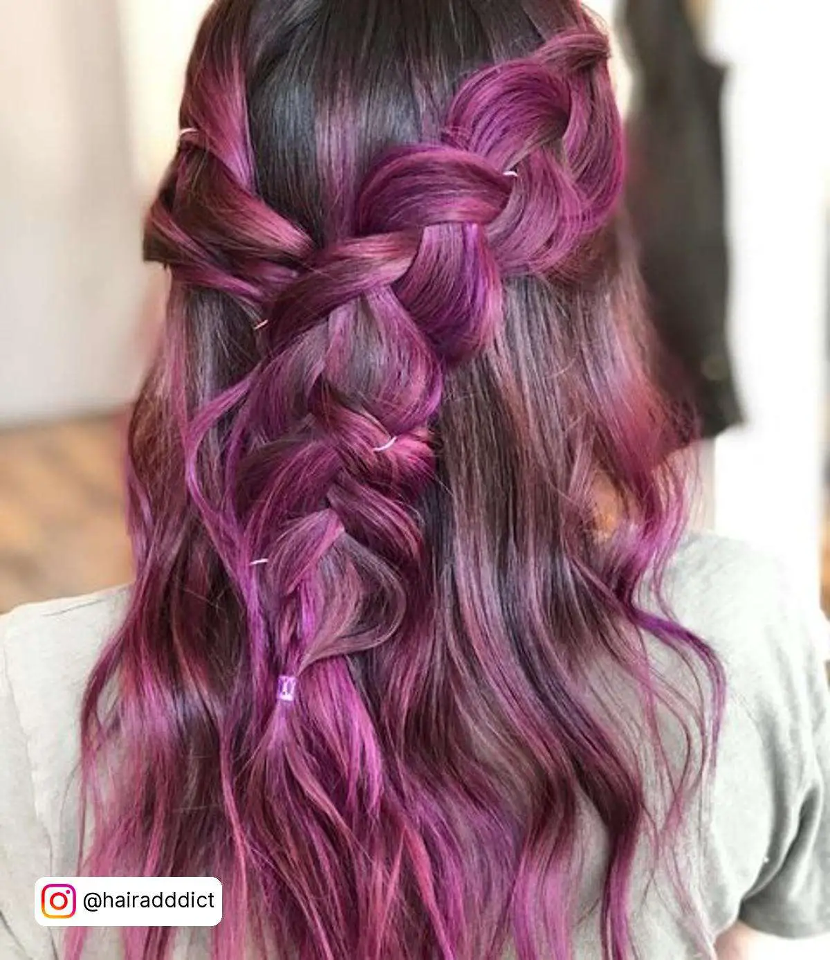 Dark Brown Hair With Pink Highlights