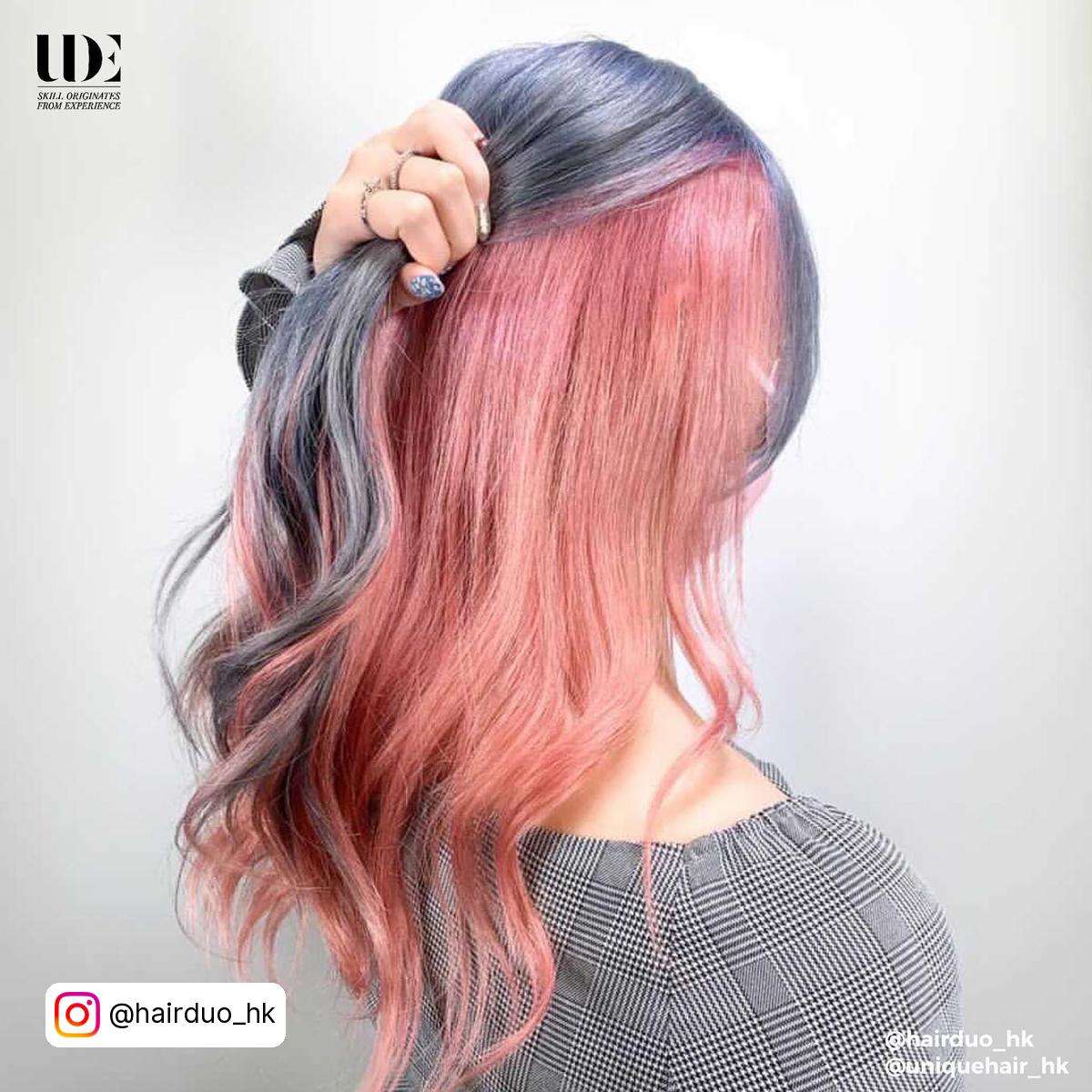 Grey And Pastel Pink Hair