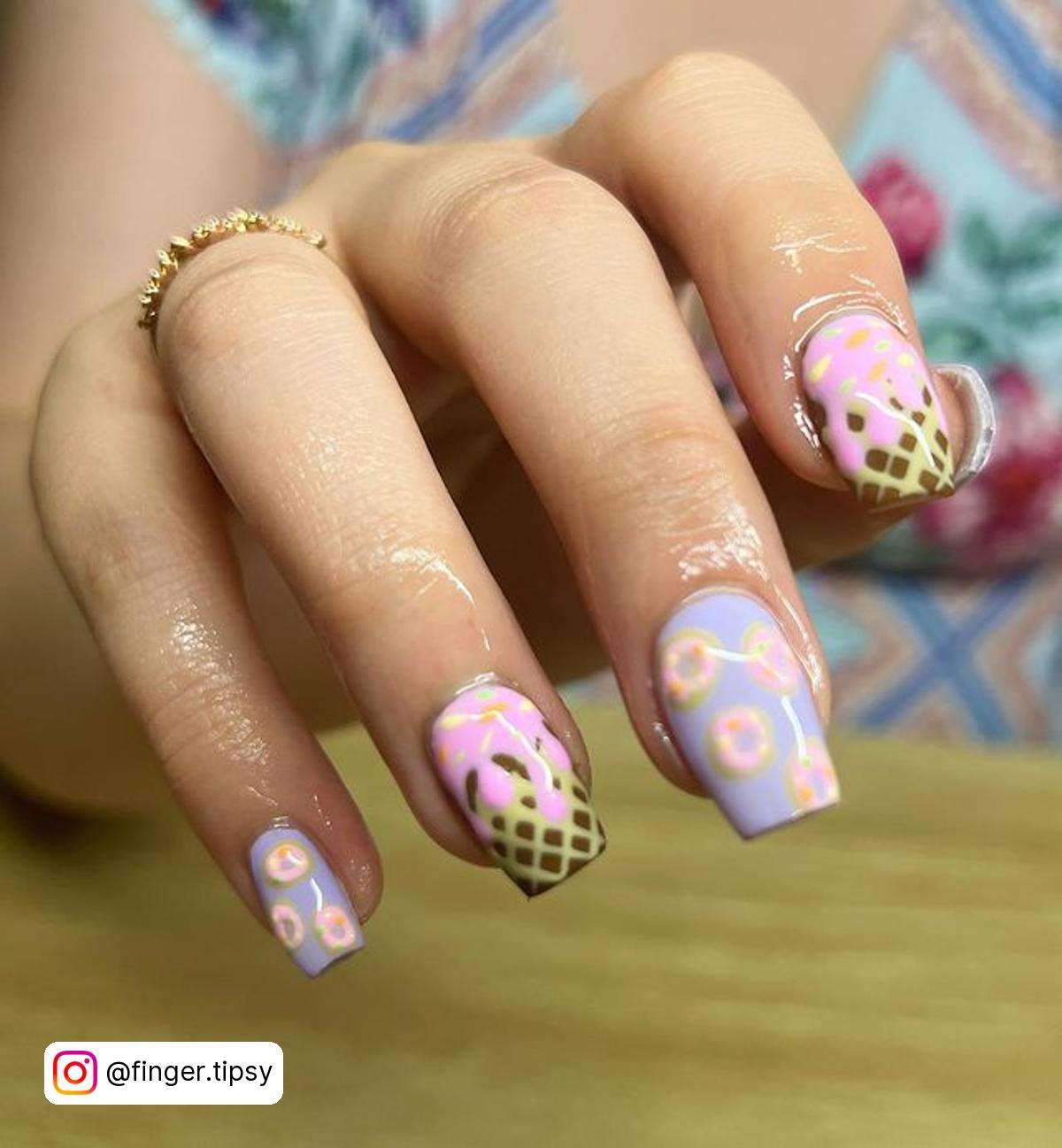Ice Cream And Donut Nails