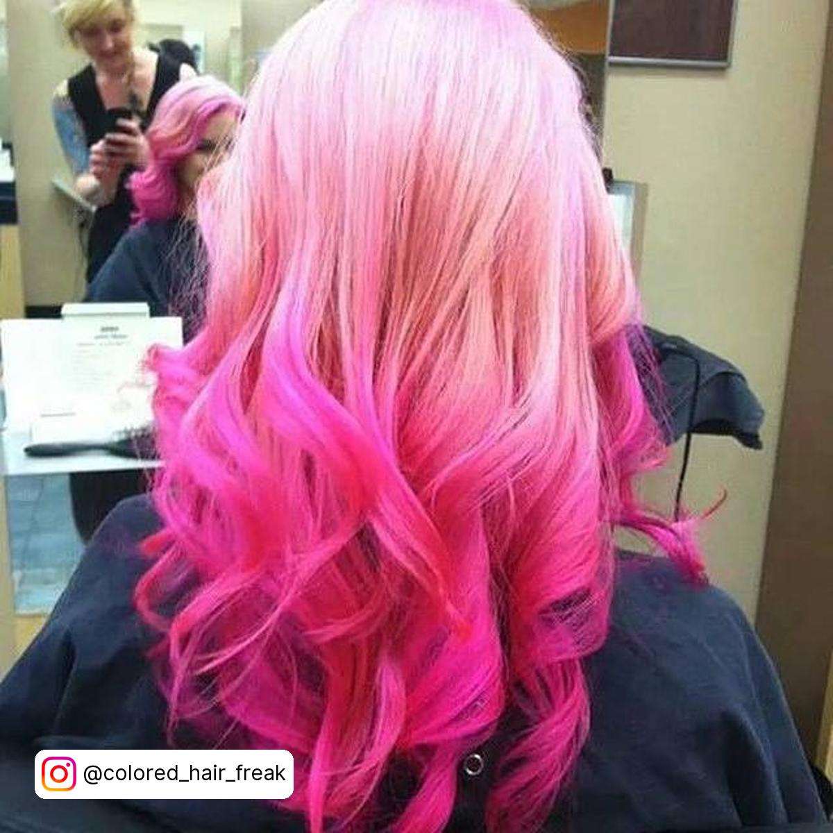 Light Pink To Dark Pink Ombre Hair