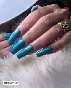 Long And Simple Blue Ballerina Nails