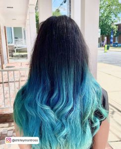 Ombre Dark Navy Blue To Bright Blue Long My Little Pony Hair