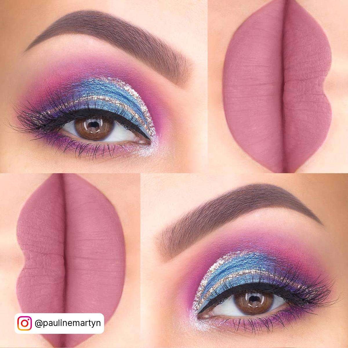 Pink And Blue Makeup Looks