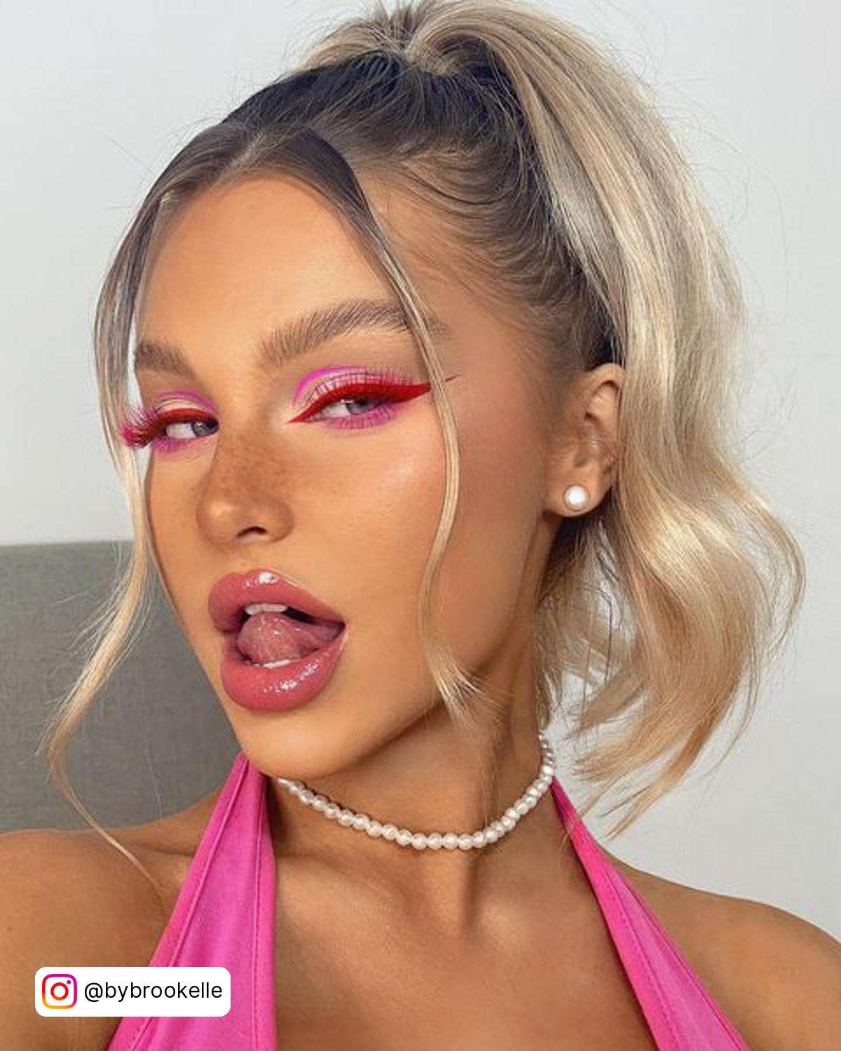 Pink And Red Makeup Look