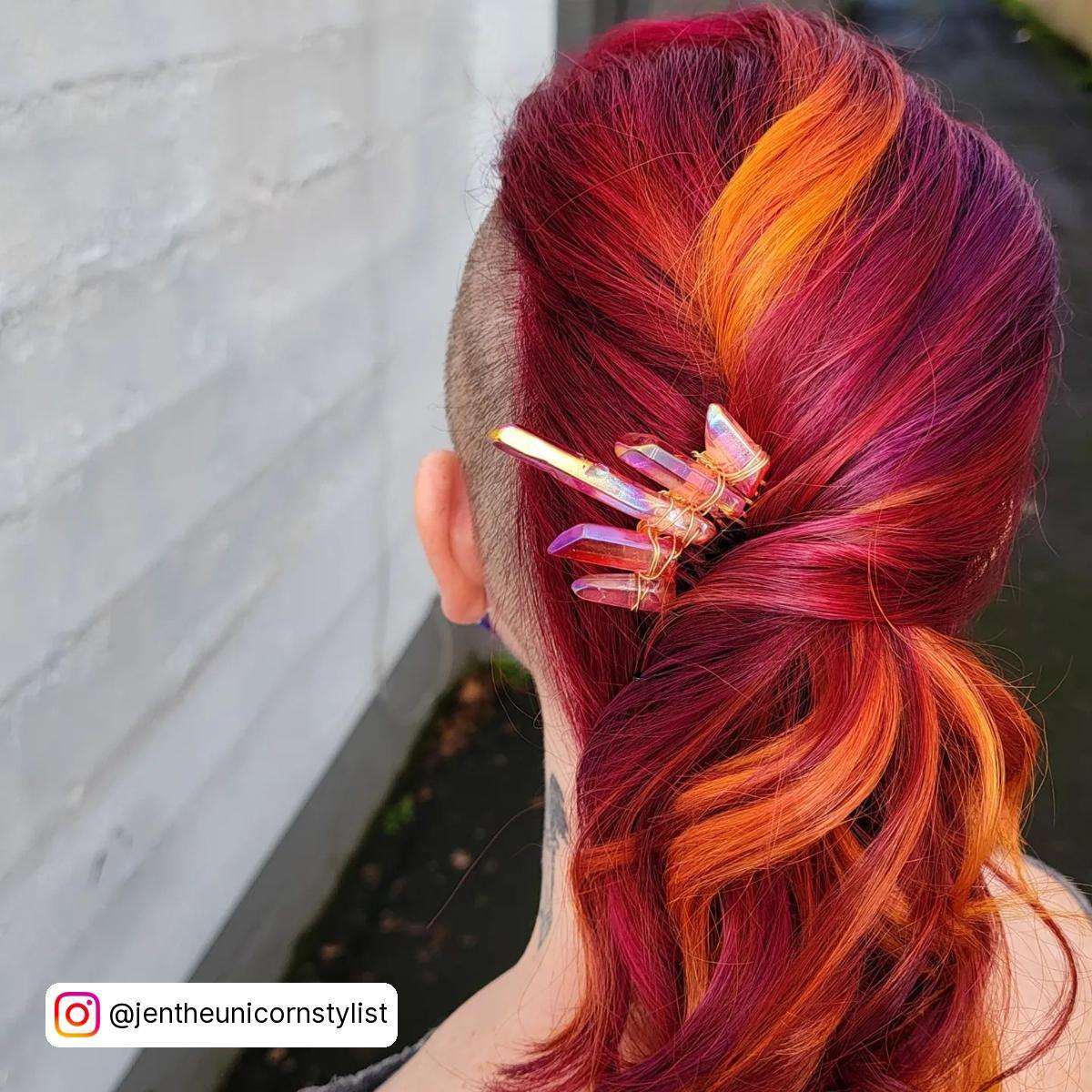 Pink Hair With Orange Highlights