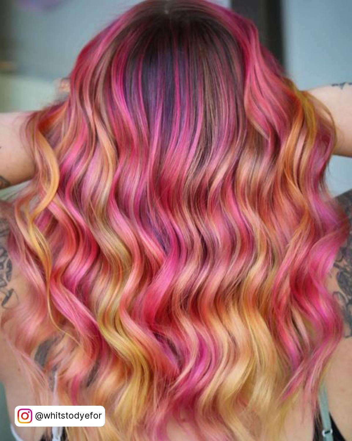 Pink Hair With Yellow Highlights