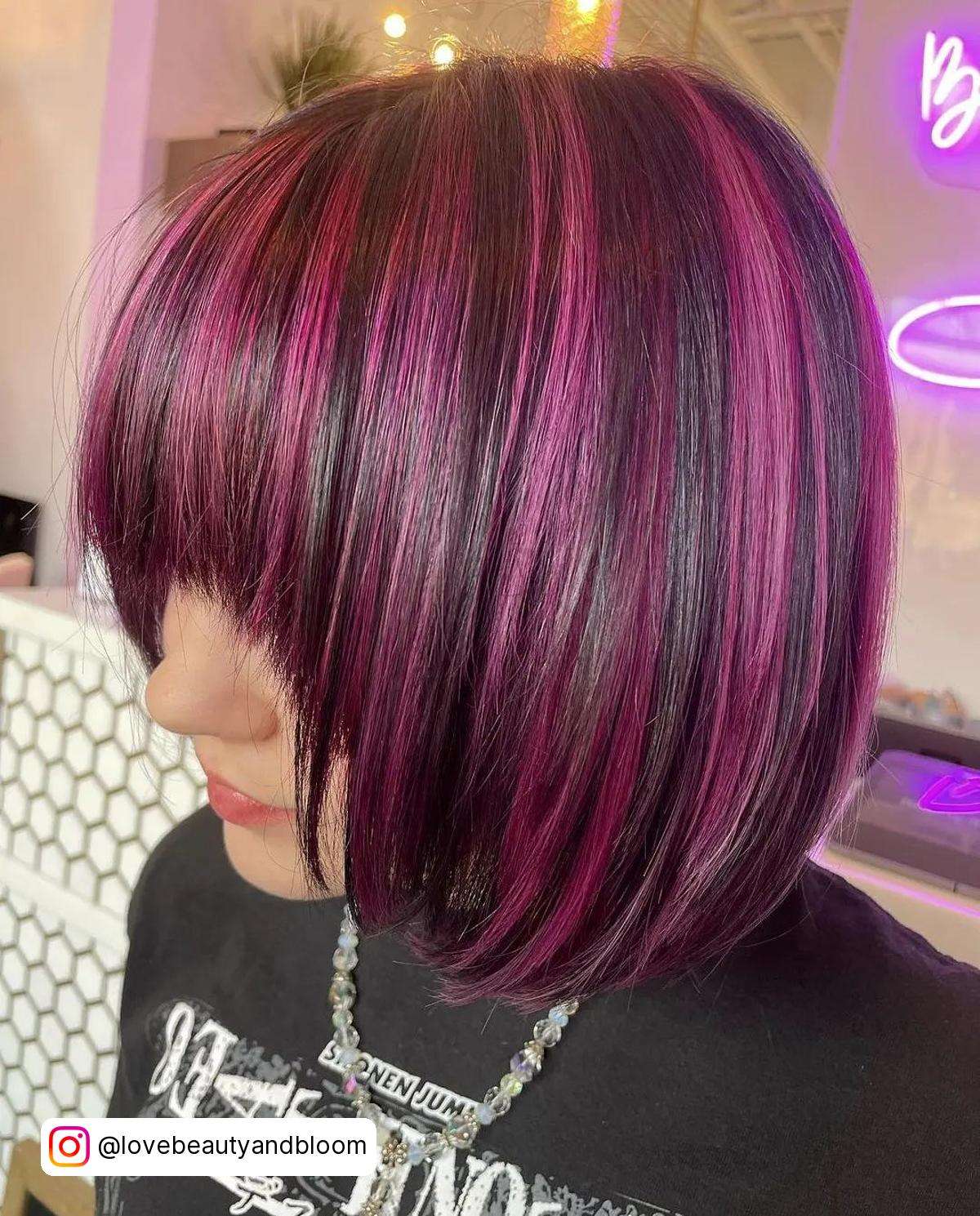 Pink Highlights In Dark Brown Hair