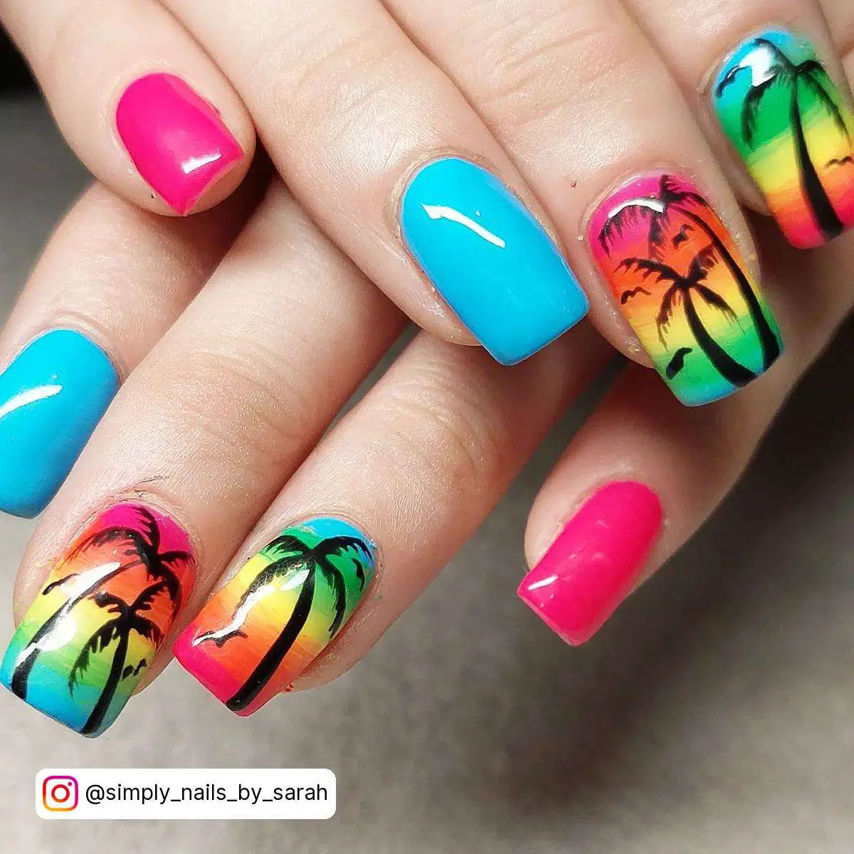 Summer Nail Designs Palm Trees