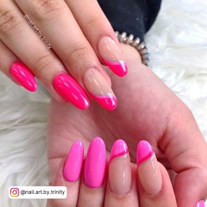 Almond Spring Nails With Shades Of Pinks