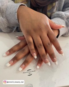 Almond White French Tip Nails For Everyday Look