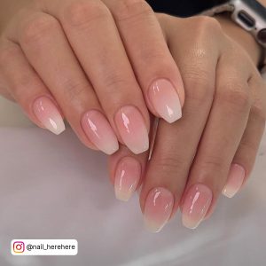 Baby Boomer White Pink Ombre Nails