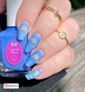 Blue Spring Nails With Dolphins