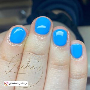 Cute Short Spring Nails In Blue Color