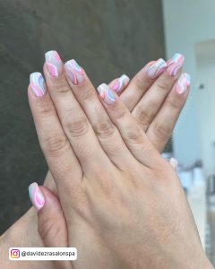 Gel Nails For Spring With Multi Color Design
