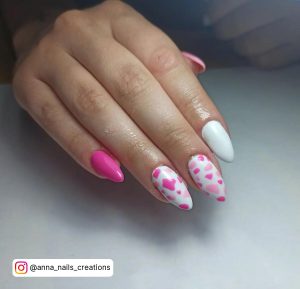 Hot Pink And White Nail Designs For A Fancy Look