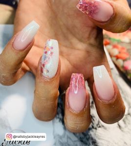Nail Art Pink And White For Any Party