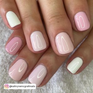Nail Pink And White In Different Shades