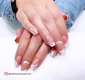 Nude Nail White Design For Marble Effect