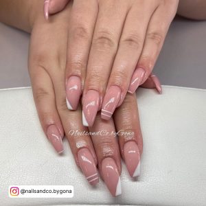 Nude Nails With White Swirls For A Night Out