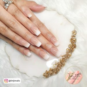 Nude To White Ombre Nails For Engagements