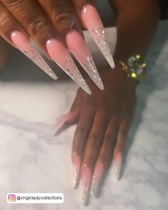 Ombre Nails Pink And White Perfect For Parties