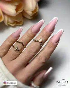 Pink And White French Nails For A Minimalistic Look