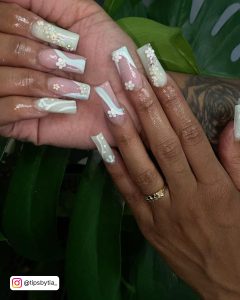Pink And White French Tip Nails For Fancy Occasions