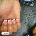 Pink And White Nails Short For Daily Routine