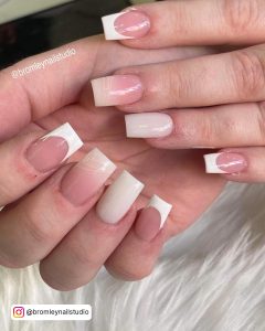 Pink And White Ombre Nails With Design For A Quick Makeover