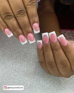 Pink And White Swirl Nails For A Simple Look