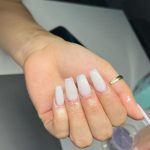 Simple And Elegant Coffin White Nails