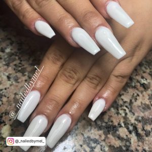Simple Coffin Nails White