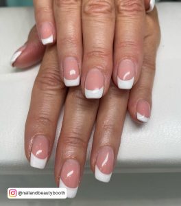 Simple Girly White French Tip Coffin Nails